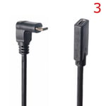 0.6M 3 Câble USB type-c mâle vers femelle pour recharge rapide, 30/60cm, 1/1.8m, 1/2/3 pieds