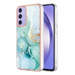 IMEIKONST Coque Compatible avec Samsung Galaxy A25 5G Étui, Imprimé Brillants Motif de Marbre Très Mince Souple Silicone Airbag Antichoc TPU Bumper Housse pour Samsung A25 5G. Vert YBM1