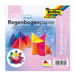 folia 716 Lot de 100 Feuilles de Papier Arc-en-Ciel 100 g/m² 15 x 15 cm Couleurs Assorties Idéal pour Les Figurines Pliantes et Autres idées créatives