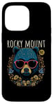 Coque pour iPhone 14 Pro Max Rocky Mount NC Fun Ours portant des lunettes Motif fleurs