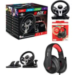 Volant et pédales de jeu Race Pro Wheel 2 Xbox Séries X|S PS4 PS3 SWITCH PC SPIRIT OF GAMER + CASQUE GAMER X|S PS4 PS3 SWITCH PC