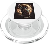 Beautiful Midnight Cat Artwork for Cat Mom Dad PopSockets PopGrip for MagSafe