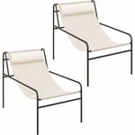 Goplus - Chaise Longue de Terrasse avec Appui-tête Amovible-Tissu Textilène Respirant et Cadre Métallique-Barres de Soutien Renforcées Beige