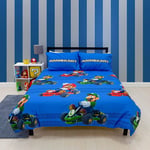 Super Mario Bros Double Bed Duvet Cover Set Reversible Gamer Bedding Set Karting