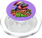 Adorable bébé hippopotame Moo Deng Merry Moostmas Christmas Cheer PopSockets PopGrip pour MagSafe