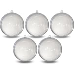 Diameter 8 cm 5-pack transparenta plastkulor för julklappar och C