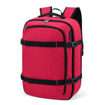 Della Gao Sac à dos pour ordinateur portable pour femmes Homme pour hommes, sac à dos PC de 15,6/17 pouces, sac à dos de travail avec fente USB, sac à dos PC pour voyage, rouge