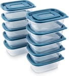 10PCS Plastic Food Storage Containers with Lids, 500ML Stackable & Leakproof