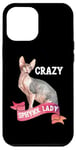 Coque pour iPhone 12 Pro Max Crazy Sphynx Lady Sphinx Cat Lovers Race Chat