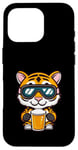 Coque pour iPhone 16 Pro Ski Tiger avec bière | Apres Ski Comic