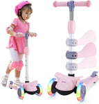 Wheelive 3 in 1 Kick Scooter with Removable Seat, Adjustable Height for Kids