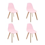 Atmosphera Créateur D'intérieur - Lot de 4 Chaises Enfant Scandinave 58cm Rose