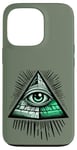 Coque pour iPhone 13 Pro argent tous les yeux voyants ironie illuminati foi