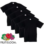 Fruit of the Loom T-shirt til børn 100 % bomuld original str. 104 sort