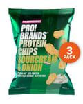 Pro!brand Protein Chips Sour Cream & Onion 3x50g