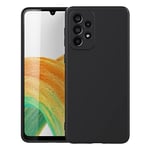 Foluu Coque pour Samsung Galaxy A33 5G en silicone résistant aux chocs avec doublure en microfibre douce anti-rayures (noir)