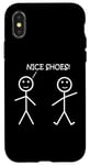 Coque pour iPhone X/XS Nice Shoes Sarcasme Funny Stickman Stick Figure Sarcastique Pun