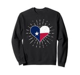 Texas Flag Vintage Heart Fan Retro Sweatshirt