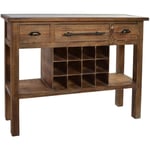 Pegane - Console / Table console en bois coloris marron - Longueur 120 x Profondeur 35 x Hauteur 95 cm