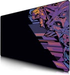 Tapis de Souris Gaming xxL 1200x600mm - Tapis de Table Surdimensionné Extra Grand xxxL - pour précision et rapidité - pour Souris et Clavier Roccat Razer Logitech - Noir Motif Victor Retro