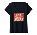 Womens God bless America Logo for Adults and Kids V-Neck T-Shirt