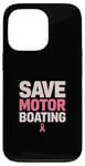 Coque pour iPhone 13 Pro Save Motor Boating Soutien contre le cancer du sein Rose Amour Hommes Femmes