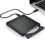 Extern CD DVD-enhet, USB 2.0 Slim Protable Extern  Svart