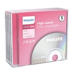 Philips PHOV-RW4754JC Boîte de Media Vierge DVD-RW 5 Pièces, L'emballage peut varier