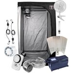 Kit Box Culture Indoor 120x120cm avec Lampe HPS 600W Classe 2 + Ventilation - Starter Pack Chambre de Culture "Prêt-à-Brancher"