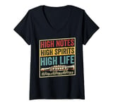 Womens High Notes High Spirits High Life Piccolo V-Neck T-Shirt