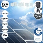 Panneau Solaire Monocristallin - Photovoltaïque, Silicium, 50 W, Câble avec Connecteur MC4, Batterie de 12V, Set de 2 - Module Solaire pour