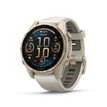 Garmin Fenix 8 43mm Sapphire AMOLED - Soft Gold with Fog Gray Band