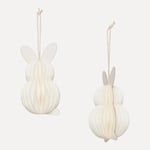 UND Easter Påskehare Honeycomb Offwhite 2pk