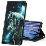 MRSTER Xiaomi Poco X3 NFC Étui à Rabat 3D Désign Portefeuille Housse [Magnétique] [Fonction Stand] [Porte Carte] PU Cuir Protection Coque pour Xiaomi Poco X3 NFC. YX 3D Wolf