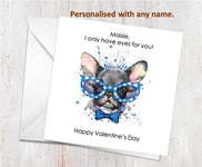 Personalised Valentines Day Card For Him Her Boyfriend Wife Girlfriend Dog-eyes