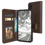 Faux Leather Phone Cover for Samsung Galaxy A35 Foldable Cover Card Brown