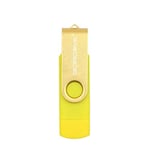 16GB USB 2.0 Phone and Computer Dual-use Rotary OTG Metal U Disk (Black) Data Storage (Color : Yellow)