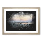 Big Box Art A Pebble Beach Paint Splash Framed Wall Art Picture Print Ready to Hang, Oak A2 (62 x 45 cm)