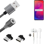 Data charging cable for + headphones Xiaomi Mi 9T Pro + USB type C a. Micro-USB 