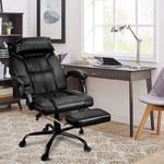Swanew - Chaise de bureau pivotante avec accoudoirs siège de direction sur roulettes dossier ajustable pieds pliables et roulettes silencieuses