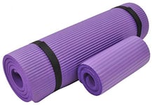 Everyday Essentials Tapis de yoga extra épais haute densité anti-déchirure avec genouillère et sangle de transport Violet 1,27 cm