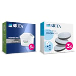 BRITA Cartouche Filtre Eau Robinet MAXTRA PRO Expert anti-tartre - Pack de 6 pour recharge carafe & Pack de 3 filtres Microdisc, pour bouteilles et gourdes filtrantes, réduit le chlore