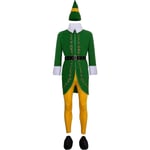 Buddy The Elf Costume Men Halloween Christmas Cosplay Full Set Kostymer M