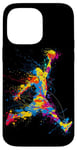 Coque pour iPhone 14 Pro Max Splash d'action coloré pour les amateurs de basket-ball