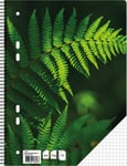 Creativ Kollegieblock med 70 blad - Green Leaf A4 Rutat