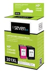 Seven Life Compatible HP301 XL bk/HP301 XL cl Pack de 2 Cartouches