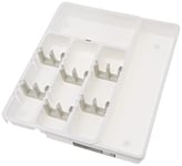 OXO Good Grips – Range-couverts ou organiseur de tiroir réglable – Blanc