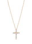 Pre-loved Tiffany & Co. Brilliant Cut Diamond 18ct Yellow Gold Small Cross Pendant Necklace