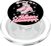 Skating In A Winter Wonderland Figure Ice Skater Christmas PopSockets PopGrip for MagSafe