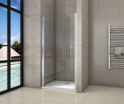 Porte de douche pivotante 70x180cm en 6mm verre anticalcaire porte de douche Hauteur 180cm Installation en niche